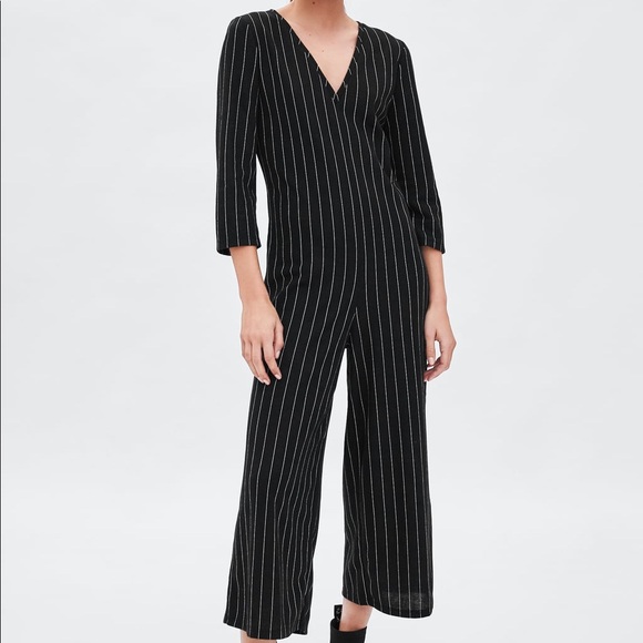zara textured weave jumpsuit